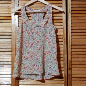 Candies floral ruffled razorback tank